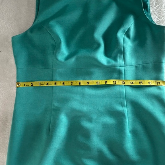 Black Label by Evan Picone Teal Sleeveless Fitted Zipper Midi Dress Size 12 - Picture 12 of 15